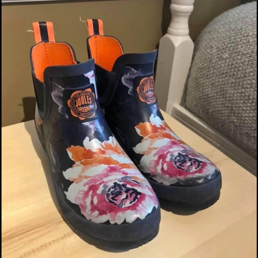 Ankle Joules floral rain boots